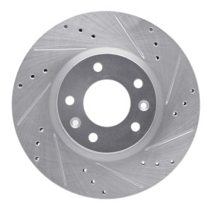 Ford Fusion Brake Rotor (1) - Front Right - R1 Concepts - Drilled & Slotted - Silver - `06-`13 Ford Fusion Brake Rotor (1) - Front Right - R1 Concepts - Drilled & Slotted - Silver - `06-`13